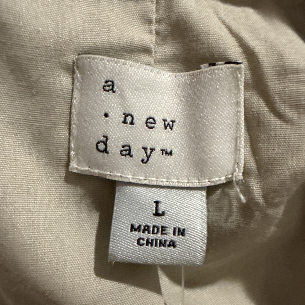 Linen Women's Spring Blazer - A New Day Tan L NWT - Picture 4 of 7